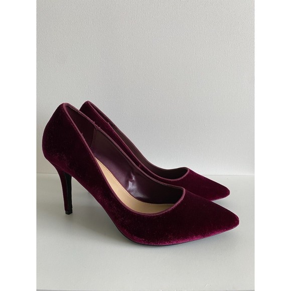 Apt 9 Womens Velvet Pumps Heels Stilettos Burgundy Deep Pink Red Size 10M - Picture 2 of 10